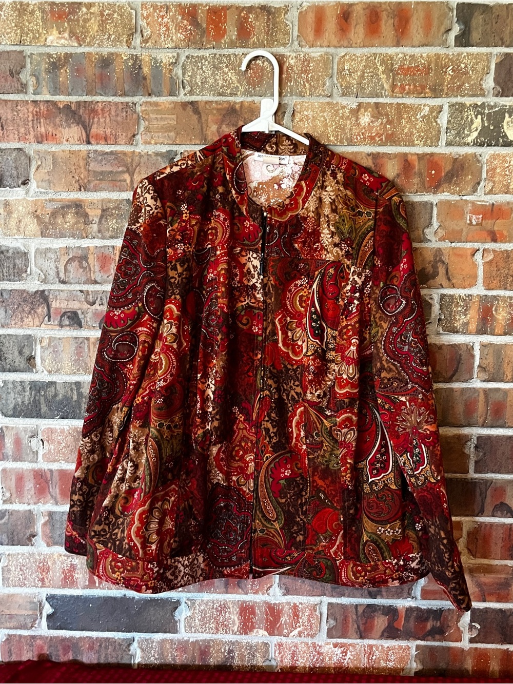 Jessica London Women’s Red Boho zip up Jacket Size:16W